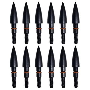 Imagem de Pontas de flecha Field Points, pontas de campo de tiro com arco de 100 grãos, parafuso de aço de 5/40.6 cm em pontas de campo de tiro com arco e pontas largas (1 dúzia de 12 peças)