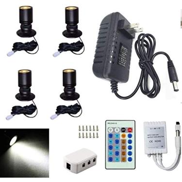 Imagem de Luminária de LED branca de 1,5 W da Jorunhe para armário de joias, holofote Ac85-265v (pacote com 4, branco frio 6000K)