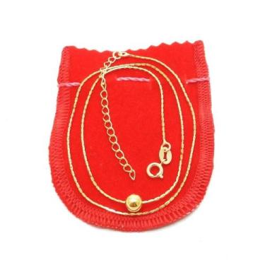 Imagem de Corrente Feminina 40/45Cm 0.5Mm Bolinha Folheado Ouro Gg125 - Wn Bijou