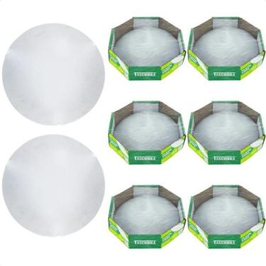 Imagem de Kit 8 Plafon Taschibra Jurerê 25Cm Redondo Branco E27 Bivolt