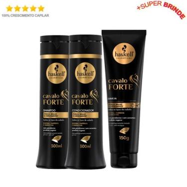 Imagem de Kit Haskell Cavalo Forte 300ml Shampoo Condicionador Leave