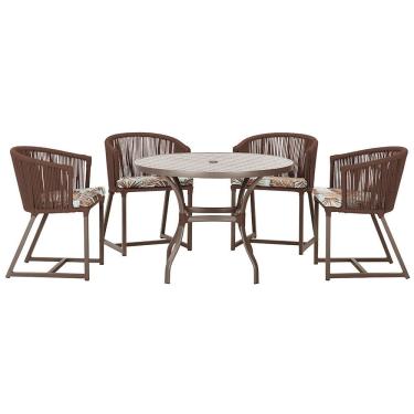 Imagem de Mesa com 4 Cadeiras de Jantar Roma 100cm e Noronha em Aluminío
