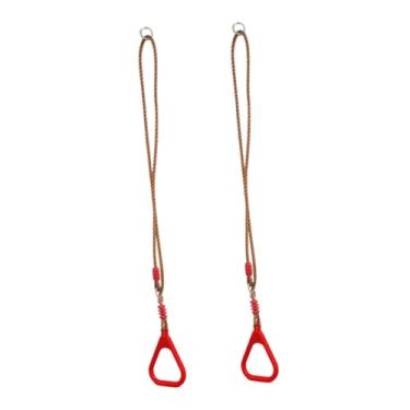 Imagem de menolana Argolas de ginástica para crianças, equipamentos de treinamento de força para exercícios em casa, argolas de ginástica para o quintal para crianças, Vermelho