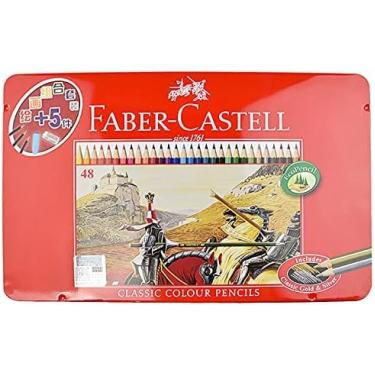 Imagem de Faber-Castell FC115848ffa Lápis de cor, à base de óleo, 48 cores, lata vermelha