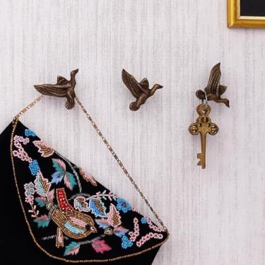 Imagem de Indian Shelf 3 peças de ganchos decorativos de parede para pássaros de ferro, resistentes, bonitos, ganchos para pendurar na parede, ganchos de toalha vintage para pendurar casacos, chaves, mochila