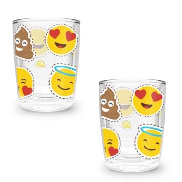 Imagem de Kit 2 Copo Shot 60ml Parede Dupla Tequila/cachaça/café/pinga Policarbonato (Emojis)