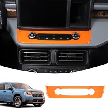 Imagem de Painel de interruptor de volume do console central de ar condicionado acabamento compatível com Ford Maverick 2022-2025 controle central rádio multimídia botão interruptor painel capa acessórios