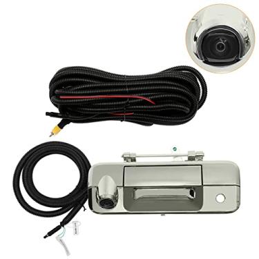 Imagem de Câmera traseira HD 720P maçaneta cromada com orifício para chave para Toyota Tundra 2007-2013, com ângulo de visão traseira de 170° à prova d'água