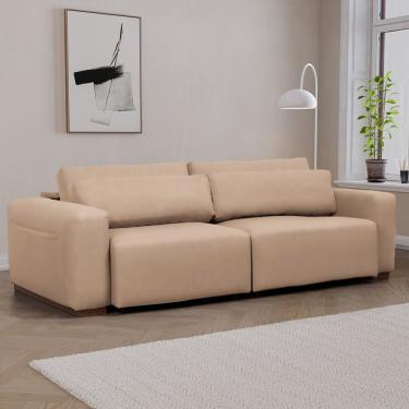 Imagem de Sofá Retrátil 4 Lugares 240cm Essense Cabecasa Madeiramadeira Pet Friendly Bege