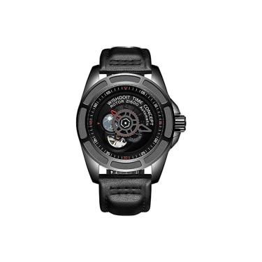 Imagem de Relógio Masculino Luxo Wishdoit Mecânico Couro Wsd-8805