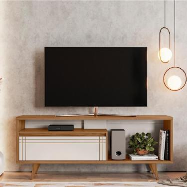 Imagem de Rack Bancada Para Tv Até 60 Polegadas Nt 1285 Freijó / Off White Notável Freijo Off White