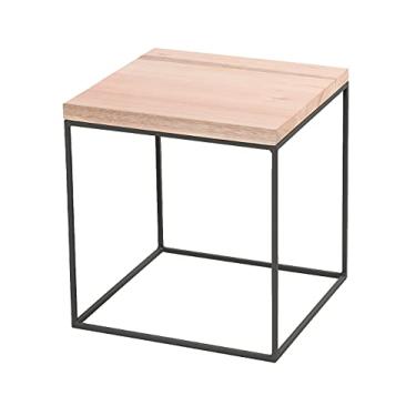 Imagem de Mesa Lateral Cubo Preto Baixa 30 x 40 x 30 cm
