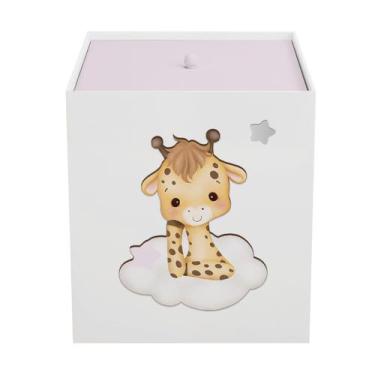 Imagem de Lixeira Kit Higiene MDF com Tampa Quarto Safari Baby Nuvem - Neném na 