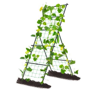 Imagem de yotoworth Treliça De Pepino Para Plantas Trepadeiras, Canteiro Elevado Jardim, Suporte Vegetais Em Formato A, Com Estrutura Videira, Tomate, Ervilha, Jardim Externo, Preto