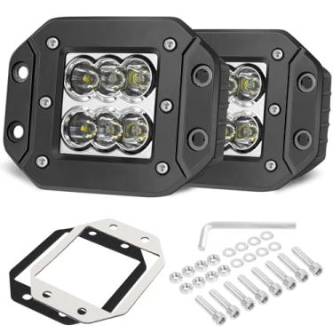 Imagem de OFFROADTOWN Lâmpadas Led Embutidas Cree De 5'' 120W Spot Pod Lights Para Para-Choque Direção, Farol Ré Traseiro, Backup Off-Road Caminhonete, Trator, Jipe, Carro, Quadriciclo, Utv, Barco