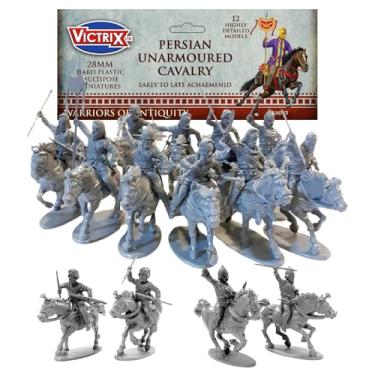 Imagem de Wargames Delivered - Miniaturas Victrix Persian Unarmoured Cavalry de 28 mm, conjunto de 12 bonecos com opções de braço e arma para jogos de guerra - luta contra gregos, macedônios e citas