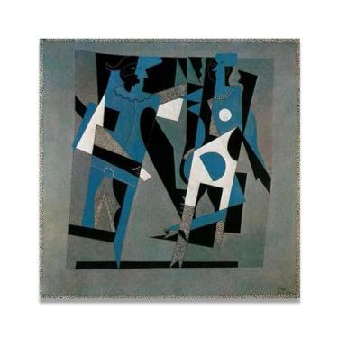 Imagem de Arlequim e Mulher com Colar Murais Diego Rivera – Arte do Realismo Socialista Mexicano, Muralista do Século 1418, Coleção Clássica do Museu de Nova York para Decoração de Casa 40 x 40 cm