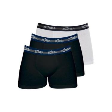 Imagem de Kit com 3 Cuecas Boxer Zorba 702 Colorido, Azul marinho, XXG