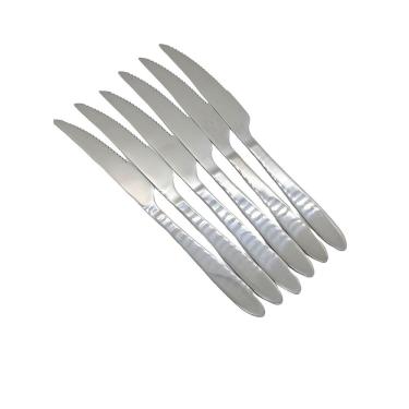 Imagem de Conjunto 6 Facas Para Mesa Em Aço Inox Sofisticado 22 cm