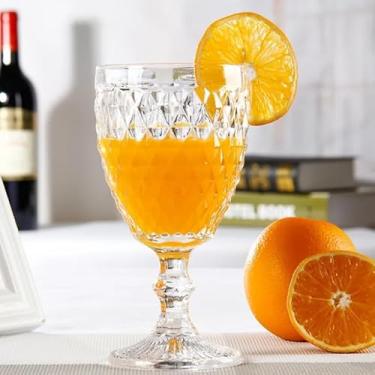 Imagem de Conjunto Kit Com 6 Taças de Vidro Bico de Abacaxi, Transparente, Capacidade de 325ml, Para Vinhos, Água, Sucos, Drinks