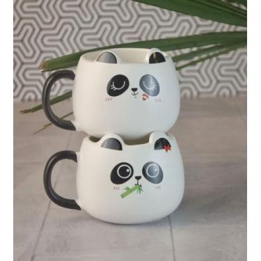 Imagem de Kit 2 Canecas de Cerâmica Pandinha Empilháveis - Cute Pandas