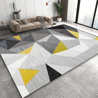 Imagem de Tapete geométrico moderno para sala de estar, decoração de luxo, mesas de centro, tapetes para sofá, área do quarto (3,2 x 5,2 pés (100 x 160 cm)/Flanela-8)