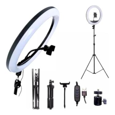 Imagem de Ring Light com Tripé Estendido 2,10m – Ideal para Estúdios, Salões de Beleza e TikTok
