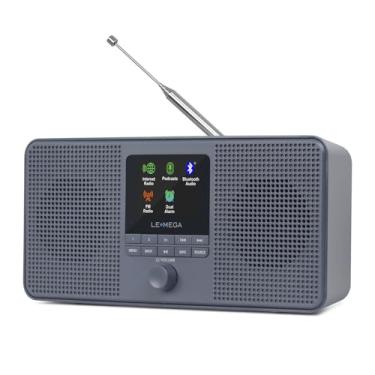 Imagem de LEMEGA Rádio de Internet WiFi IR4S, rádio FM, podcast, Spotify Connect, alto-falante Bluetooth, relógio de alarme duplo, 40 predefinições, aplicativo OKTIV, pilhas ou rede elétrica (carvão)