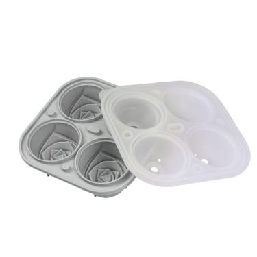 Imagem de FAYZSOWSR 1 molde de cubo de gelo 3D de silicone em forma de rosa -40 ~ 230 °C silicone de grau alimentício moldes divertidos para cubos de gelo para coquetéis e flores, bandeja decorativa para cubos