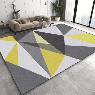 Imagem de Tapete geométrico moderno para sala de estar, decoração de luxo, mesas de centro, tapetes para sofá, área do quarto (3,2 x 6,5 pés (100 x 200 cm)/Flanela-3)