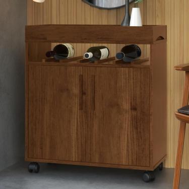 Imagem de Aparador Adega Andria Canela Com Rodízios