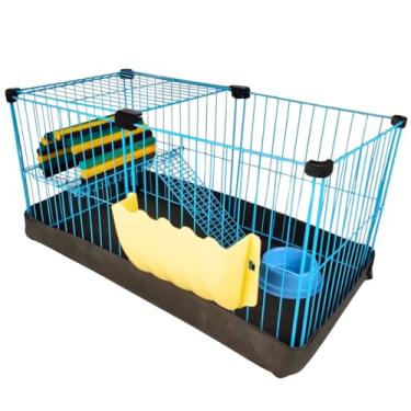 Imagem de Cercado Para Porquinho Da Índia 2 andares Com Acessorios (Azul)