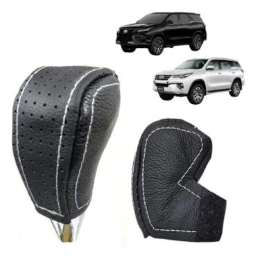Imagem de Capa Couro Legitimo Manopla Câmbio Automático Compatível Com Hillux STD Power Pack Sw4 2016 Á 2025