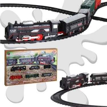Imagem de Trem Classic A Pilha Ferrorama Brinquedo Infantil 19pçs - STORE SHARK