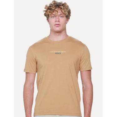 Imagem de Camiseta Calvin Klein Masculina Sustainable NY Address Marrom Claro, M