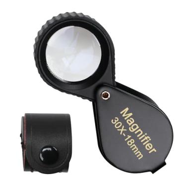 Imagem de Landtek Lupa Tripla Com Ampliação De 30X E Lente Óptica 18 Mm, Design Dobrável, Ferramenta Portátil Sem Bateria Para Joalheiros, Filatelistas Selos Moedas Numismáticas