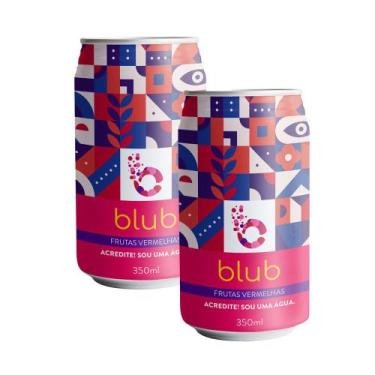 Imagem de Kit 2 Água Blub Sabor Frutas Vermelhas Gaseificada Lata 350ml