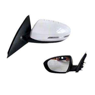 Imagem de Conjunto de espelho lateral compatível com KIA K5 2011-2015, espelho retrovisor com pisca, compatível com espelho externo, lente, concha, capa de armação(5Pin No Color L)