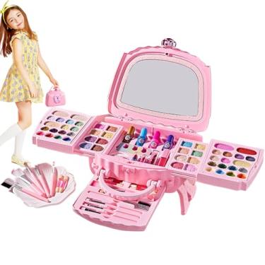 Imagem de Kit de Maquiagem Infantil - Conjunto De Maquiagem Para Meninas | Completo Lavável Cosméticos Reais Seguro Natural para 3-12 Anos Prática Viagem Jogo de Faz de Conta Festivais Atividades
