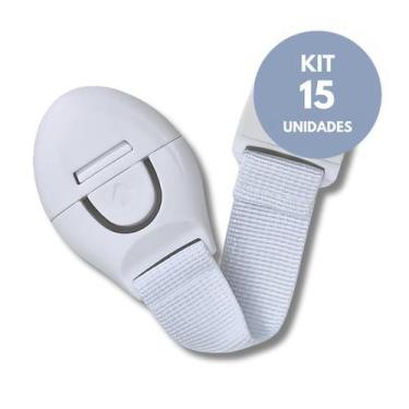 Imagem de Trava Protetora Para Bebes Móveis Trava Gaveta Armários - 15 Unidades 