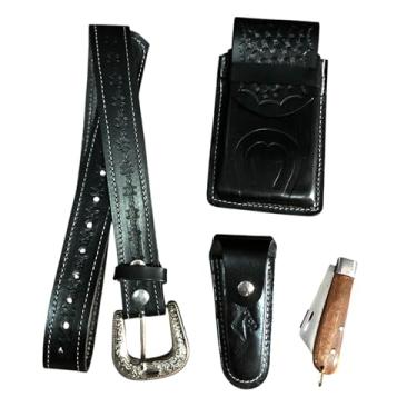 Imagem de Kit Acessórios Bainha e Canivete Capa de Celular e Cinto (preto, 120cm/ tam 44 e 46)