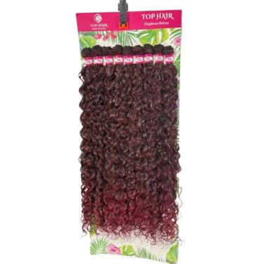 Imagem de Cabelo Cacheado Fibra Bio Humano 70cm 320g 9Telas Top Hair (T1B/BUG castanho+marsala)