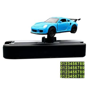 Imagem de MERIGLARE 1/64 Modelo de Carro de Deriva Decoração de Painel de Carro de Brinquedo com Placa de Telefone de Estacionamento Acessórios Automotivos Decorativos, Azul
