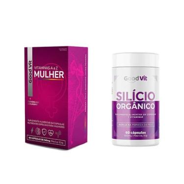 Imagem de Kit Silício Orgânico + Mulher Vitaminas A-z 60 Caps Good Vit