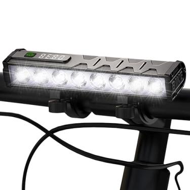 Imagem de Luz de bicicleta, luzes de bicicleta para passeios noturnos, luz de bicicleta de 12000 lúmens com 8 LEDs, 4 modos de farol recarregável por USB, farol de bicicleta de segurança à prova d'água para