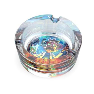 Imagem de Cinzeiro de vidro, cinzeiros domésticos, cinzeiros legais cinzeiro bonito redondo transparente (rosa)