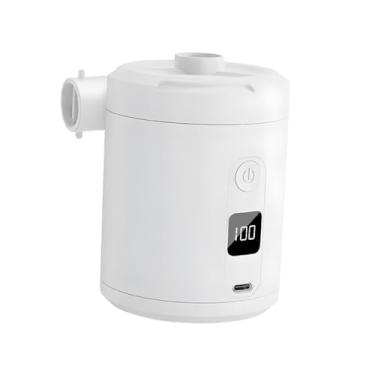 Imagem de oshhni Bomba de ar elétrica portátil pequena e leve para camping, inflador, desinflador para colchões infláveis, barcos, anéis de natação, sofá, Branco