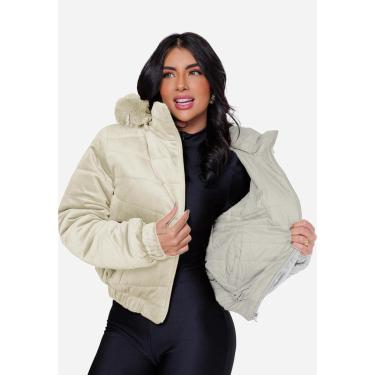 Imagem de Jaqueta Dupla Face Peluciada La'Oase Feminina Capuz Removível Feminino-Feminino