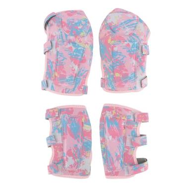 Imagem de Kids Knee Pads Cotonete Pads de Proteção Conjunto de Equipamento Protetivo Durável Ajustável Confortável Para Crianças Ciclismo Scooter Skate Skateing Skate Basketball Soccer (Róseo)