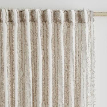 Imagem de Cortinas transparentes com filtragem de luz para sala de estar, 248 cm de comprimento, cortinas de cortina semitransparentes, privacidade de quarto, conjunto de 2 painéis, cortinas de tule listradas